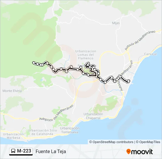 M-223 Bus Line Map