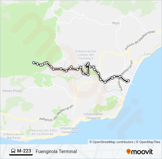 M-223 Bus Line Map