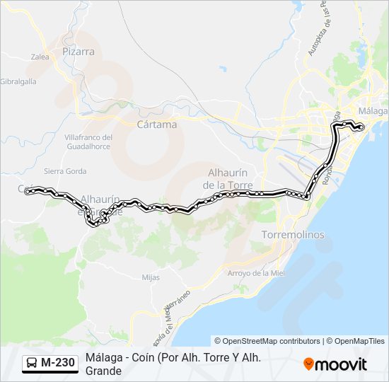 Mapa de M-230 de autobús