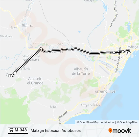 M-348 Bus Line Map