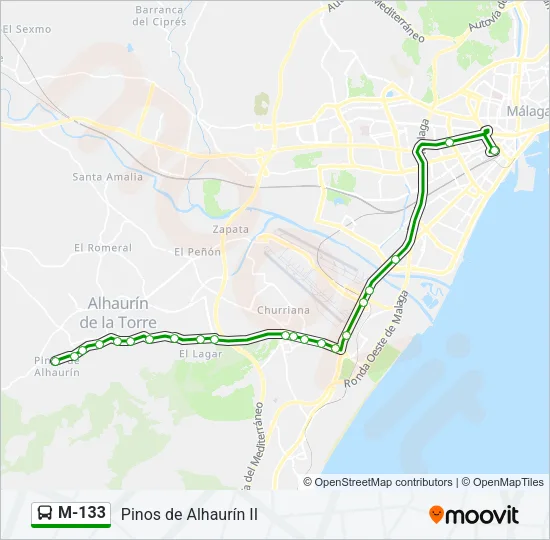 M-133 Bus Line Map