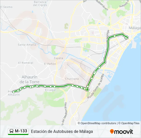 M-133 Bus Line Map