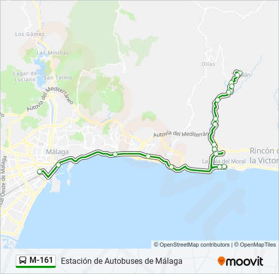 Mapa de M-161 de autobús