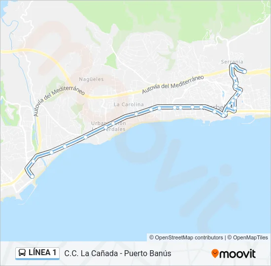 LÍNEA 1 Bus Line Map