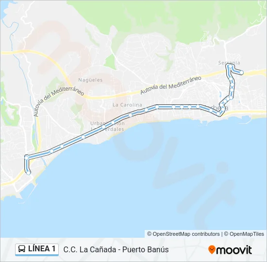 LÍNEA 1 Bus Line Map