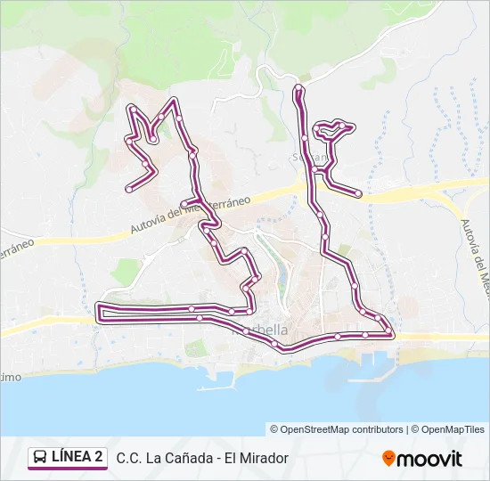 LÍNEA 2 Bus Line Map