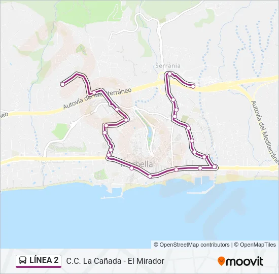 LÍNEA 2 Bus Line Map