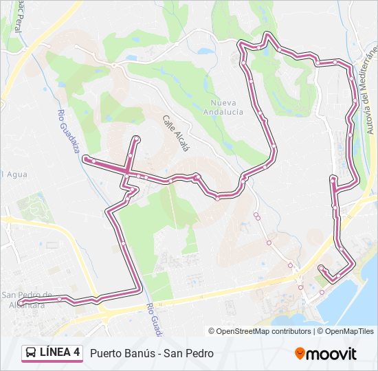 Mapa de  4 de autobús