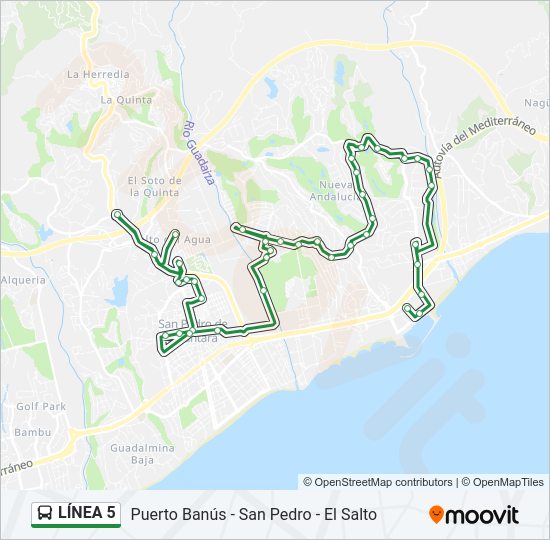 Mapa de  5 de autobús