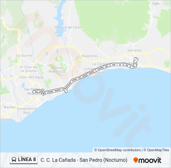 LÍNEA 8 Bus Line Map