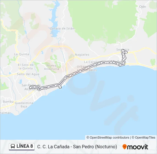 LÍNEA 8 Bus Line Map