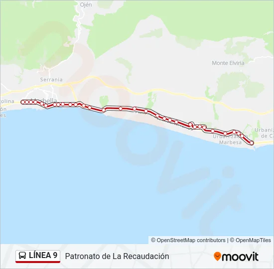 LÍNEA 9 Bus Line Map
