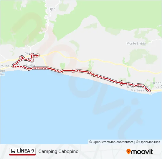 LÍNEA 9 Bus Line Map