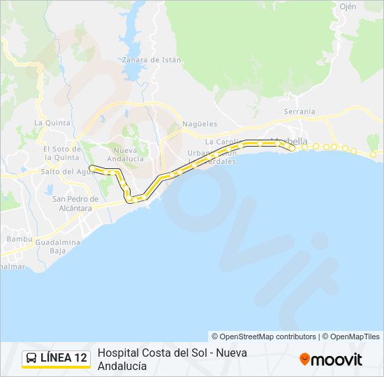 Mapa de  12 de autobús
