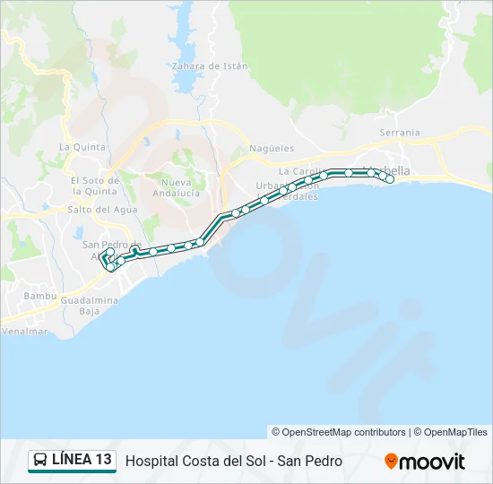 LÍNEA 13 Bus Line Map