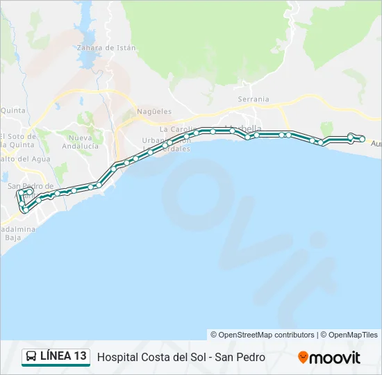 LÍNEA 13 Bus Line Map