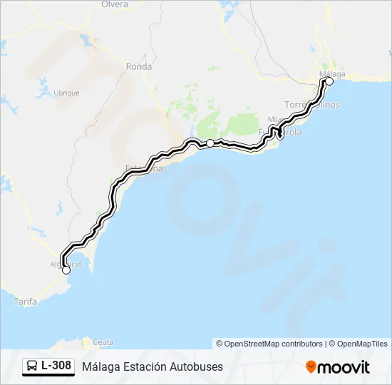 L-308 Bus Line Map