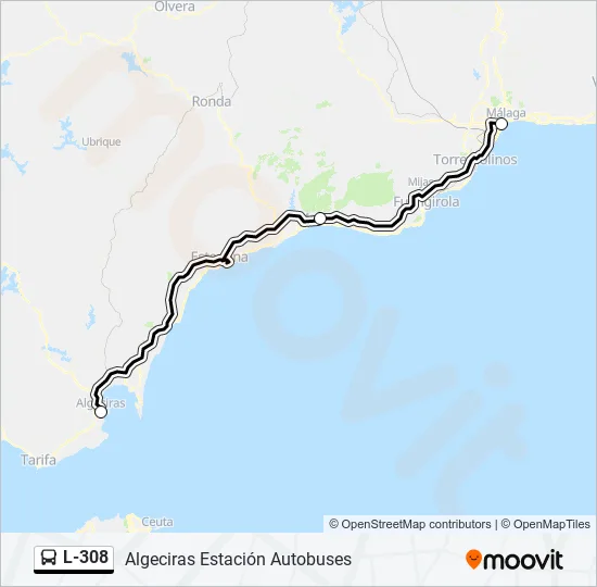 L-308 Bus Line Map
