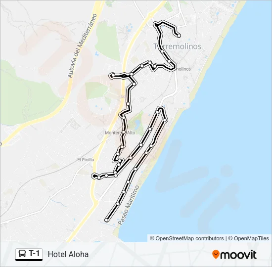 T-1 Bus Line Map