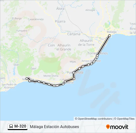 M-320 Bus Line Map