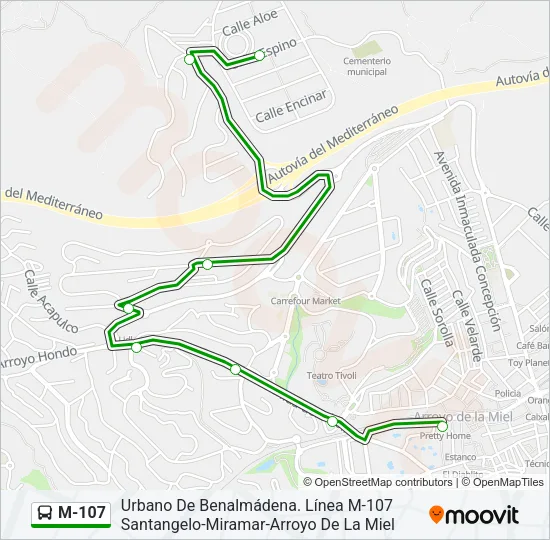 M-107 Bus Line Map