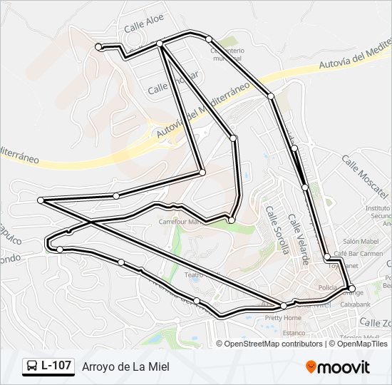 L-107 bus Line Map