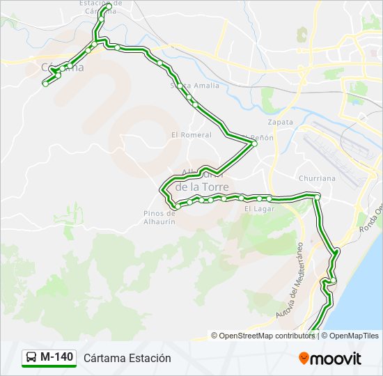 Mapa de M-140 de autobús