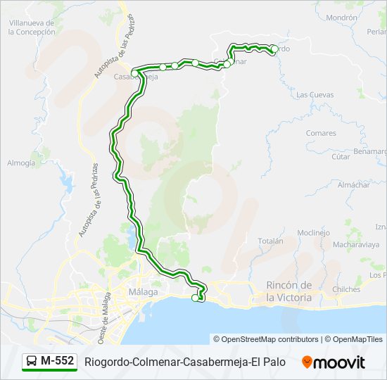 Mapa de M-552 de autobús