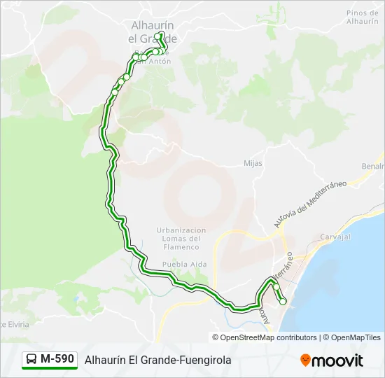M-590 bus Mapa de línia