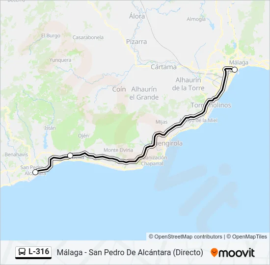 L-316 Bus Line Map