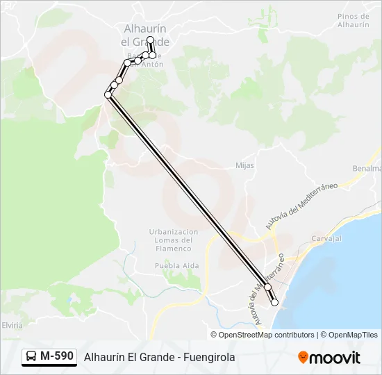 M-590 Bus Line Map