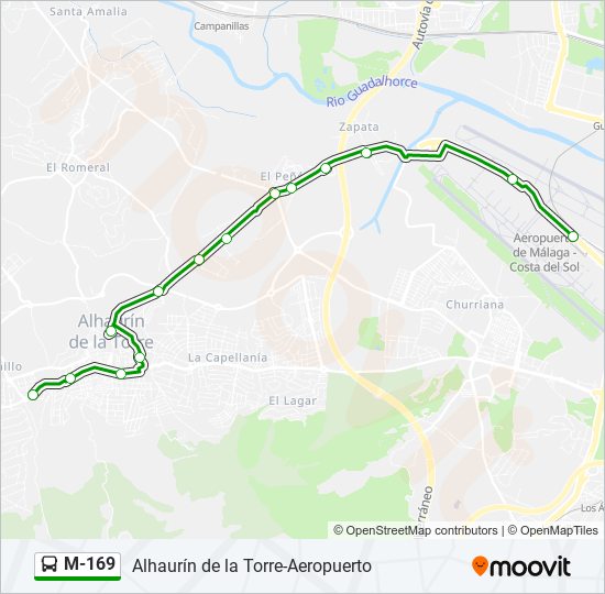 Mapa de M-169 de autobús