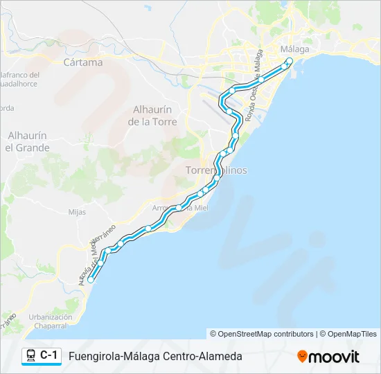 C-1 Train Line Map