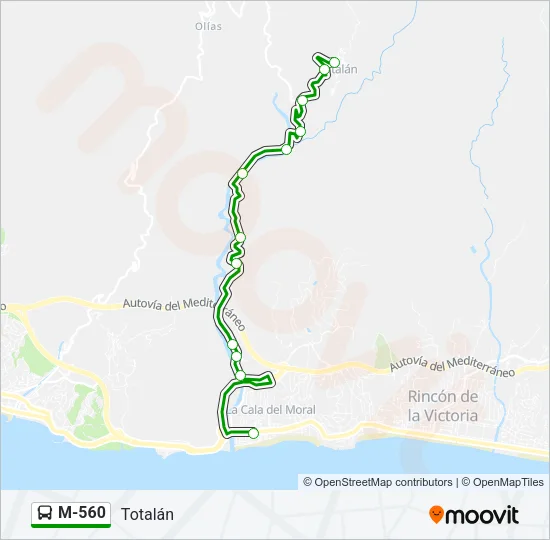 M-560 Bus Line Map