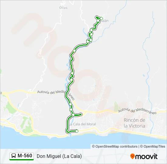 M-560 Bus Line Map