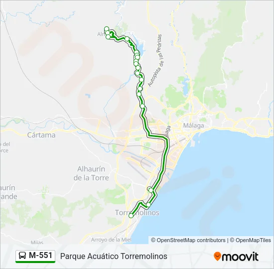 M-551 Bus Line Map