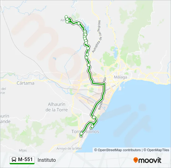 M-551 Bus Line Map