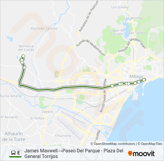 E Bus Line Map
