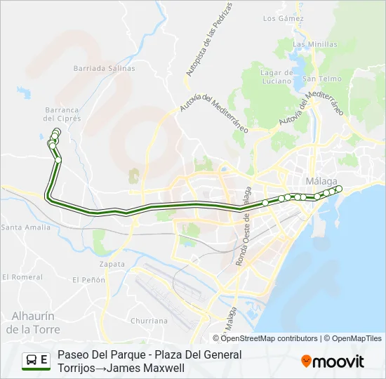 E Bus Line Map