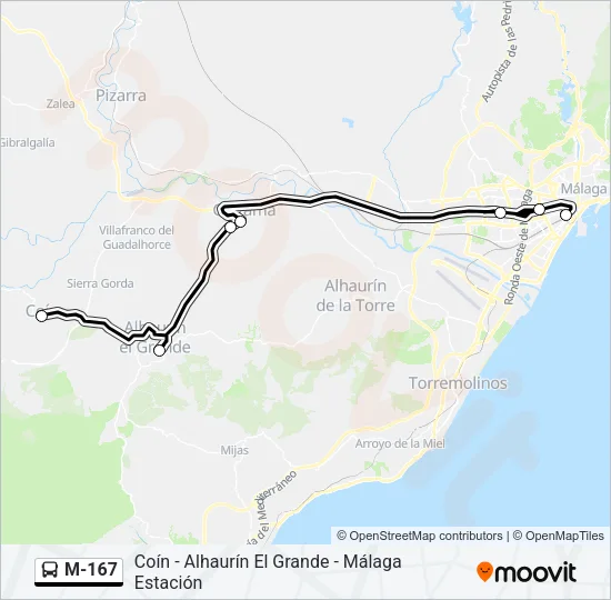 M-167 Bus Line Map