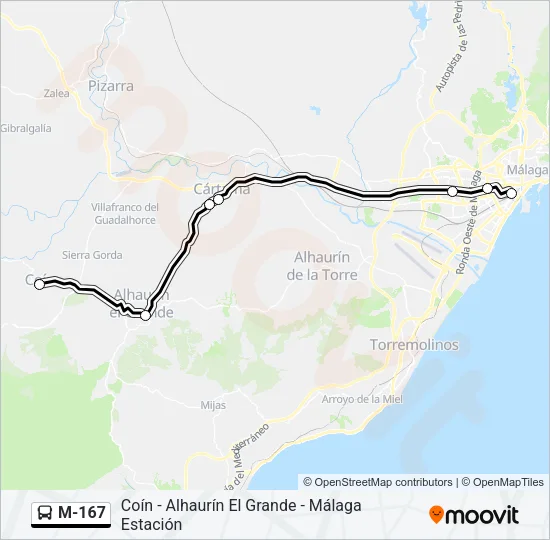M-167 Bus Line Map