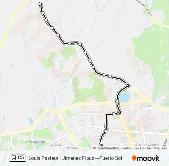 C5 bus Mapa de línia