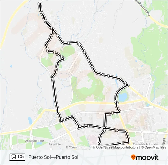 C5 bus Mapa de línia