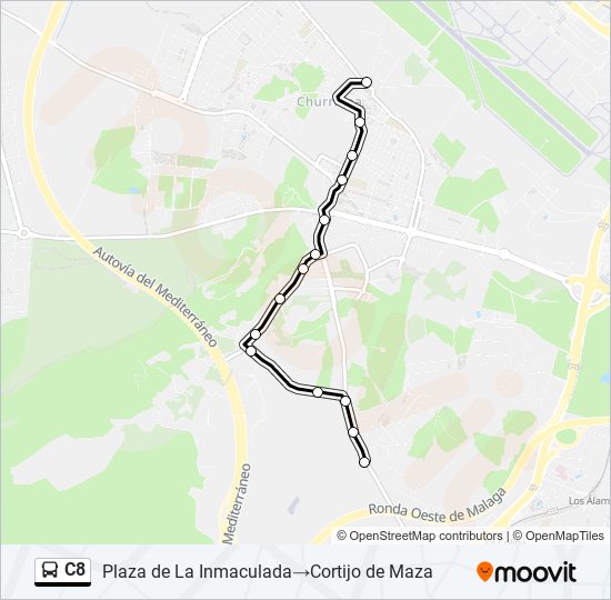 Mapa de C8 de autobús