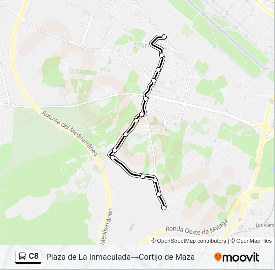 C8 Bus Line Map