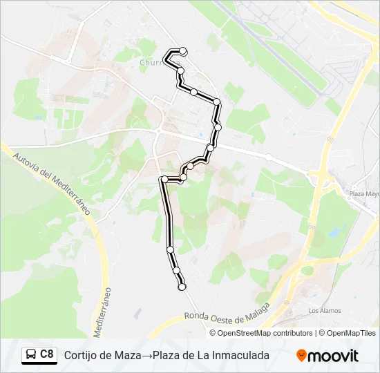 C8 Bus Line Map