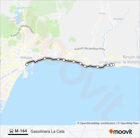 M-164 Bus Line Map