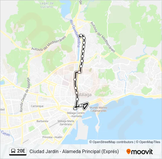 20E Bus Line Map