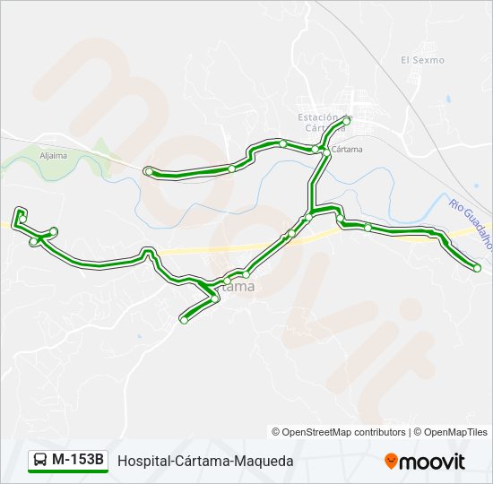 Mapa de M-153B de autobús