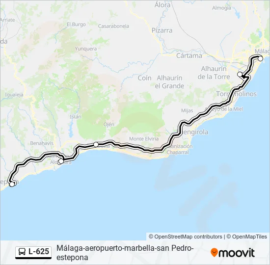 L-625 Bus Line Map